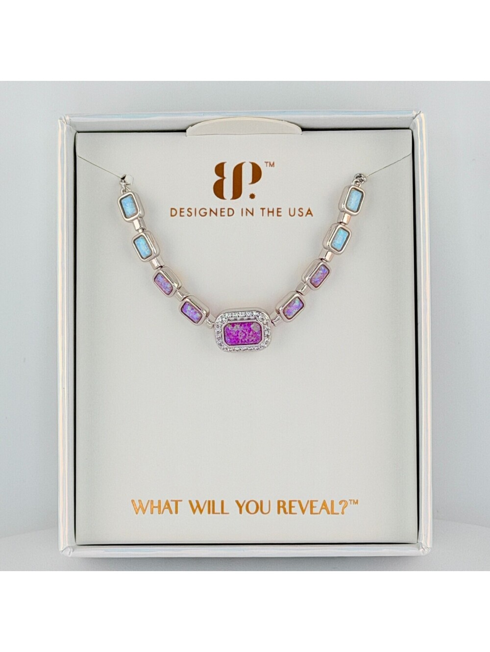 Bomb Party October 2026 Bracelet "Satin & Success" Rose Fire Opal on Rhodium